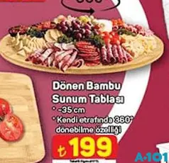 DÖNEN BAMBU SUNUM TABLASI 35 CM